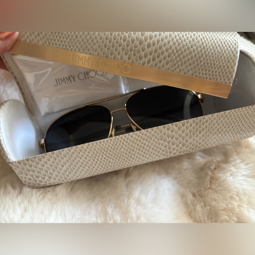 New Jimmy Choo Gold Aviator Sunglasses- Full Inclusion